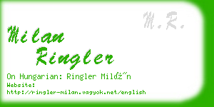 milan ringler business card